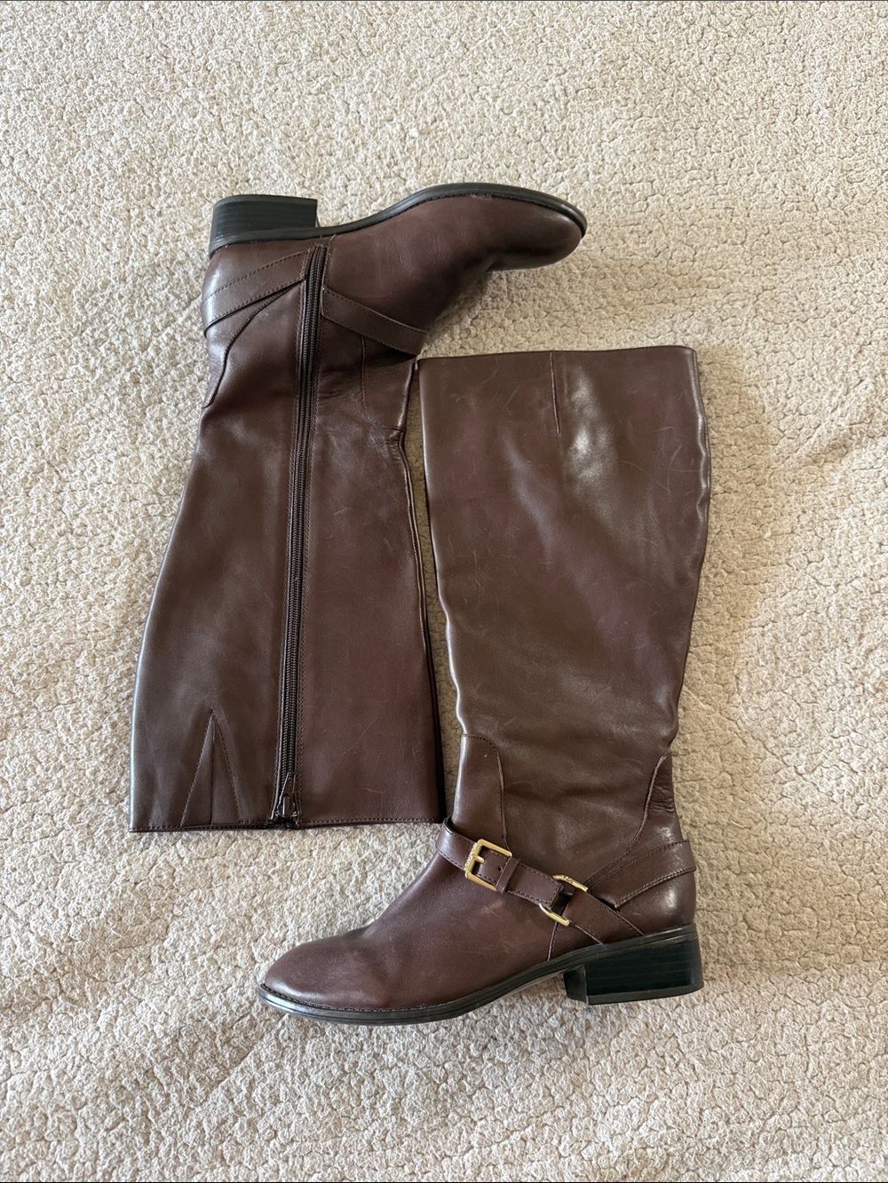 Lauren Ralph Lauren Brown Leather Mika Riding Boots 6.5 - Picture 2 of 10